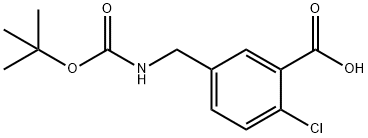 5-(((叔丁氧基羰基)氨基)甲基)-2-氯苯甲酸 结构式
