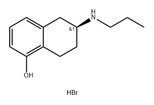(6S)-(-)-5-羟基-N-丙基-2-氨基四氢萘盐酸盐 结构式
