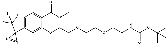 2-[2-[2-(2-t-Boc-aminoethoxy]ethoxy]ethoxy]-4-[3-(trifluoromethyl)-3H-diazirin-3-yl]benzoic Acid, Methyl Ester, 165963-73-5, 结构式