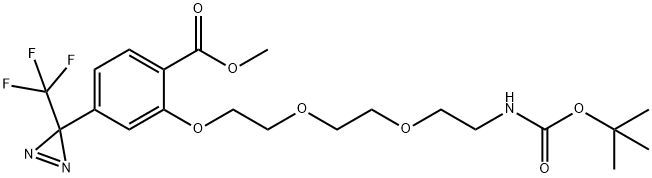 2-[2-[2-(2-t-Boc-aminoethoxy]ethoxy]ethoxy]-4-[3-(trifluoromethyl)-3H-diazirin-3-yl]benzoic Acid, Methyl Ester Structure