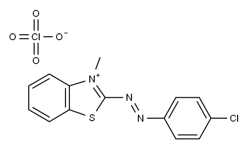 2-((p-Chlorophenyl)azo)-3-methylbenzothiazoliumperchlorate Structure