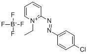 2-((p-Chlorophenyl)azo)-1-ethylpyridiniumtetrafluoroborate Struktur