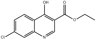 4-ヒドロキシ-7-クロロキノリン-3-カルボン酸エチル 化学構造式