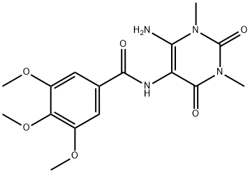 Benzamide,  N-(6-amino-1,2,3,4-tetrahydro-1,3-dimethyl-2,4-dioxo-5-pyrimidinyl)-3,4,5-trimethoxy- Structure