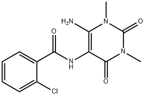 Benzamide,  N-(6-amino-1,2,3,4-tetrahydro-1,3-dimethyl-2,4-dioxo-5-pyrimidinyl)-2-chloro-|