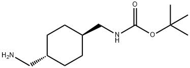 N-叔丁氧基羰基-1,4-TRANS-二氨基甲基环己烷,166168-16-7,结构式