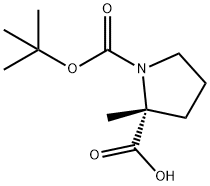 1-(TERT-ブトキシカルボニル)-2-メチル-D-プロリン 化学構造式