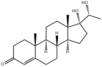 (20S)-17α,20β-ジヒドロキシプレグナ-4-エン-3-オン 化学構造式