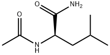 (2R)-2-アセチルアミノ-4-メチルペンタンアミド 化学構造式