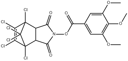 4,7-Methano-1H-isoindole-1,3(2H)-dione, 4,5,6,7,8,8-hexachloro-3a,4,7,7a-tetrahydro-2-[(3,4,5-triMethoxybenzoyl)oxy]- 化学構造式