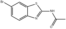 N-(6-ブロモ-1,3-ベンゾチアゾール-2-イル)アセトアミド 化学構造式