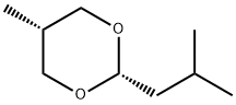 1,3-Dioxane, 5-methyl-2-(2-methylpropyl)-, cis- Struktur