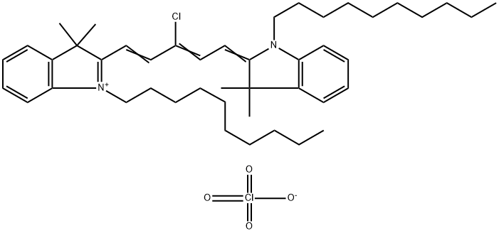 2-[(1E,3Z)-3-Chloro-5-(1-decyl-3,3-dimethyl-1,3-dihydro-2H-indol-2-ylidene)-1,3-pentadienyl]-1-decyl-3,3-dimethyl-3H-indolium perchlorate Structure