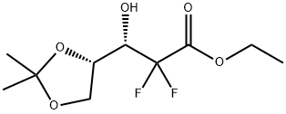 2-DEOXY-2,2-DIFLUORO-4,5-O-(1-METHYLETHYLIDENE)-L-ERYTHRO-PENTONIC ACID, ETHYL ESTER Struktur