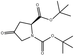 N-BOC-4-オキソ-L-プロリンT-ブチルエステル 化学構造式