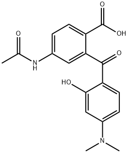 5Acetamido-2carboxy-4-dimethylamino-2-hydroxybenzophenone, 166442-37-1, 结构式