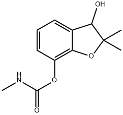 N-メチルカルバミン酸(2,2-ジメチル-3-ヒドロキシ-2,3-ジヒドロベンゾフラン)-7-イル 化学構造式