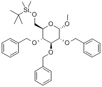 甲基 6-O-[(叔丁基)二甲基硅烷基]-2,3,4-三-O-(苯基甲基)-ALPHA-D-吡喃葡萄糖苷,166592-73-0,结构式