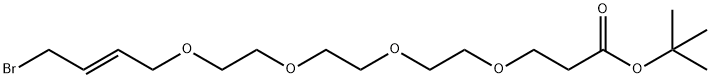 (E)-17-ブロモ-4,7,10,13-テトラオキサ-15-ヘプタデセン酸tert-ブチル 化学構造式