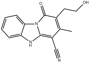 2-(2-羟基乙基)-3-甲基-1-氧代-1,5-二氢吡啶并[1,2-A]苯并咪唑-4-甲腈, 166671-26-7, 结构式