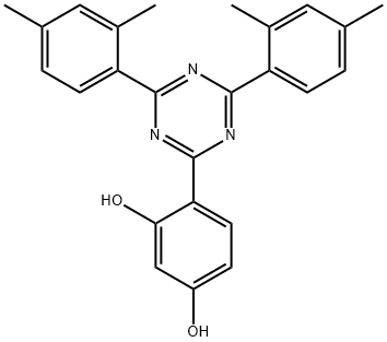 3-Benzenediol, 4-[4,6-bis(2,4-dimethylphenyl)-1,3,5-triazin-2-yl]-1 Struktur