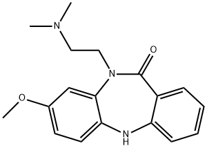 10,11-ジヒドロ-10-[2-(ジメチルアミノ)エチル]-8-メトキシ-5H-ジベンゾ[b,e][1,4]ジアゼピン-11-オン 化学構造式