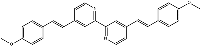 (E,E)-4,4'-Bis[2-(4-methoxyphenyl)ethenyl]-2,2'-bipyridine 化学構造式
