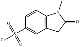 1-メチル-2-オキソ-5-インドリンスルホニルクロリド 化学構造式
