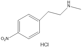N-甲基-4-硝基苯乙胺盐酸盐 结构式