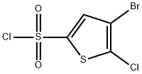 4-ブロモ-5-クロロチオフェン-2-スルホニルクロリド 化学構造式