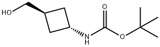 反式-3-羟甲基环丁基氨基甲酸叔丁酯,167081-37-0,结构式
