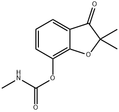 メチルカルバミド酸(2,3-ジヒドロ-2,2-ジメチル-3-オキソベンゾフラン)-7-イル 化学構造式