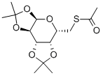 1,2:3,4-Di-O-isopropyliden- 6-deoxy-6-thioacetyl-alpha-D-galactopyranose Struktur