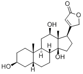 3β,12β,14β-トリヒドロキシ-5β-カルダ-20(22)-エノリド 化学構造式