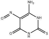 6-アミノ-5-ニトロソ-2-メルカプトピリミジン-4-オール 化学構造式