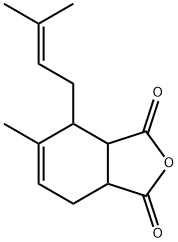 5-メチル-6-(3-メチル-2-ブテニル)-4-シクロヘキセン-1,2-ジカルボン酸無水物 化学構造式