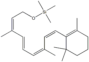Silane, [[3,7-dimethyl-9-(2,6,6-trimethyl-1-cyclohexen-1-yl)-2,4,6,8-n onatetraenyl]oxy]trimethyl-, all-(E)- Struktur