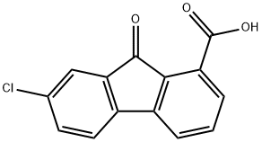 7-クロロ-9-オキソ-9H-フルオレン-1-カルボン酸 化学構造式