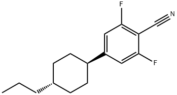 ２·６ジフルオロ４（トランス４プロピルシクロヘキシル）ベンゾニトリル 化学構造式