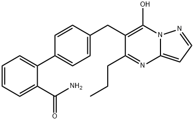 4'-((7-Hydroxy-5-propylpyrazolo(1,5-a)pyrimidin-6-yl)methyl)-(1,1'-biphenyl)-2-carboxamide Structure
