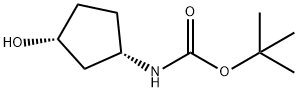 [(1S,3R)-3-羟基环戊基]氨基甲酸叔丁酯 结构式