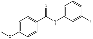 N-(3-フルオロフェニル)-4-メトキシベンズアミド 化学構造式