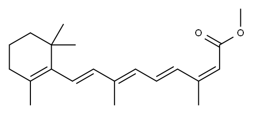 methyl (2Z,4E,6Z,8Z)-3,7-dimethyl-9-(2,6,6-trimethyl-1-cyclohexenyl)no na-2,4,6,8-tetraenoate Structure
