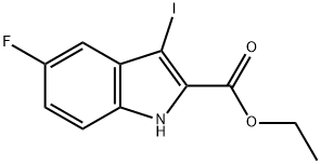 5-フルオロ-3-ヨード-1H-インドール-2-カルボン酸エチル 化学構造式