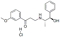 [R-(R*,S*)]-3-[(2-hydroxy-1-methyl-2-phenylethyl)amino]-3'-methoxypropiophenone hydrochloride  Struktur