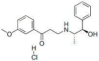 [R-(R*,S*)]-3-[(2-hydroxy-1-methyl-2-phenylethyl)amino]-3'-methoxypropiophenone hydrochloride  Structure