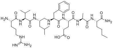 H-ARG-VAL-LEU-(R)-PHE-GLU-ALA-NLE-NH2 Struktur