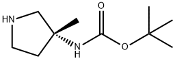 Carbamic acid, (3-methyl-3-pyrrolidinyl)-, 1,1-dimethylethyl ester, (+)- (9CI) 化学構造式