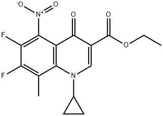 ethyl 1-cyclopropyl-6,7-difluoro-8-methyl-5-nitro4-oxo-1,4-dihydroquinoline-3-ca  Structure
