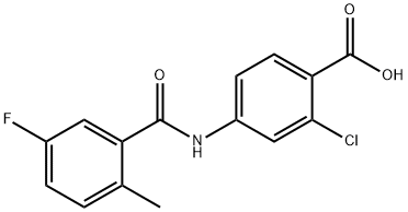 2-氯-4-[(5-氟-2-甲基苯甲酰)氨基]苯甲酸,168080-49-7,结构式